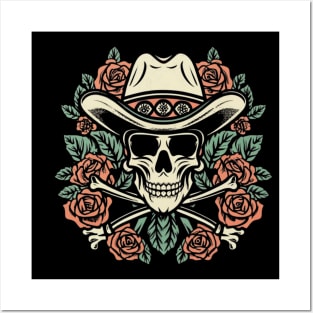 Cowboy Skull tattoo art Posters and Art